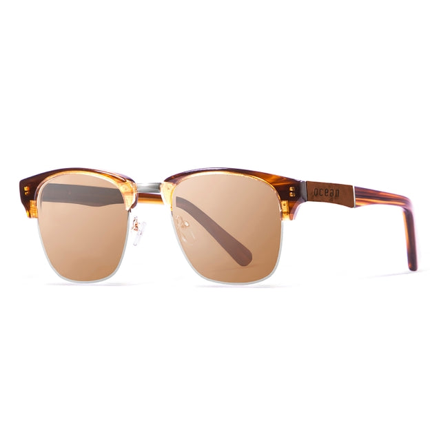 OCEAN GLASSES NIZA 13100.2 featuring a full-rimmed rectangular brown acetate frame, suitable for unisex wear.