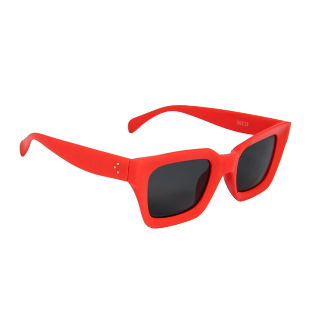 OCEAN GLASSES OSAKA 402.8 in vibrant red, featuring a full-rimmed rectangular frame, suitable for unisex wear.