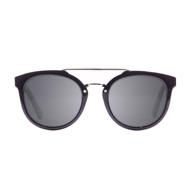 OCEAN GLASSES ROKET 14100.01 featuring a round full-rimmed black acetate frame, suitable for unisex wear.