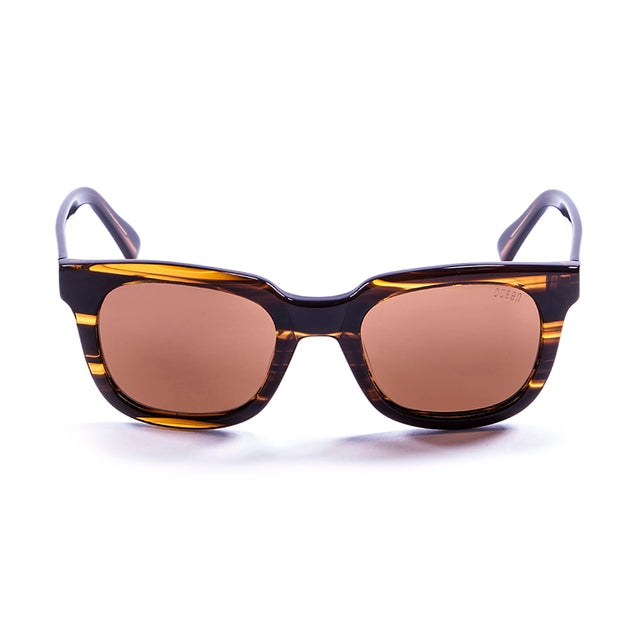 OCEAN GLASSES SAN CLEMENTE 61000.3 featuring a full-rimmed rectangular brown acetate frame, suitable for unisex wear.