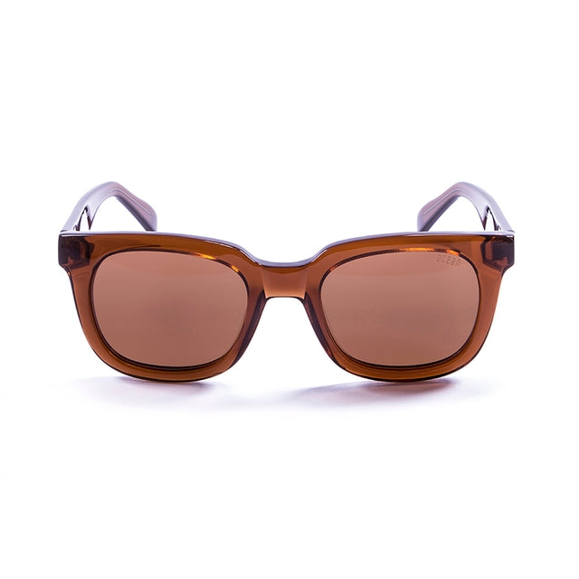 OCEAN GLASSES SAN CLEMENTE 61000.95 featuring a full-rimmed rectangular brown acetate frame, suitable for unisex wear.