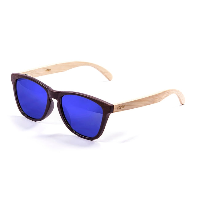 OCEAN GLASSES SEA WOOD 57001.2 featuring a round full-rimmed brown plastic frame, suitable for unisex wear.