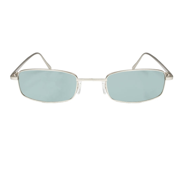 OCEAN GLASSES TRACY 46.6, full-rimmed rectangular silver metal frame, unisex design.