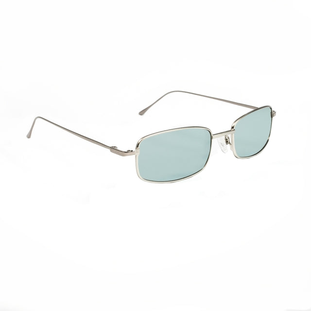 OCEAN GLASSES TRACY 46.6, full-rimmed rectangular silver metal frame, unisex design.