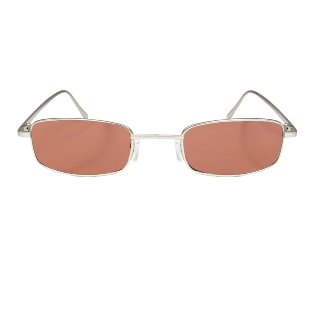 OCEAN GLASSES TRACY 46.5 in silver metal, featuring a full-rimmed rectangular frame, suitable for unisex wear.