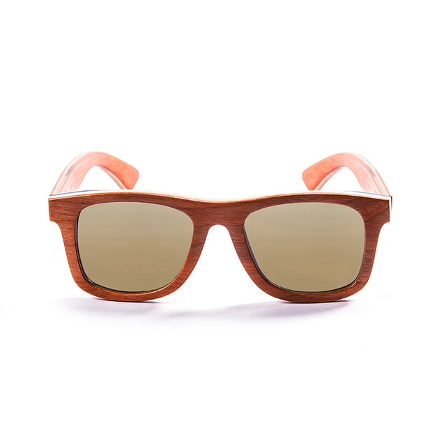 OCEAN GLASSES Venice Beach 54001.1 featuring a full-rimmed wooden frame in vibrant yellow, perfect for beach outings.