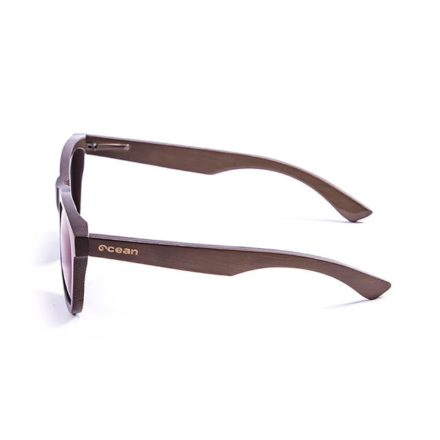 OCEAN GLASSES VICTORIA 53003.01 featuring stylish brown wooden full-rimmed rectangular frames, suitable for unisex wear.