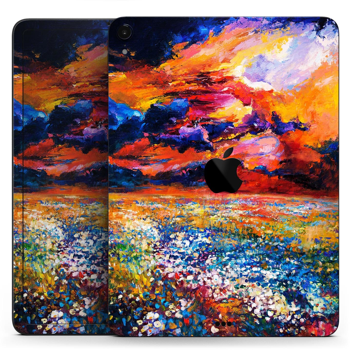 Oil Painted Meadow skin decal for Apple iPad Pro, showcasing vibrant colors and artistic design.