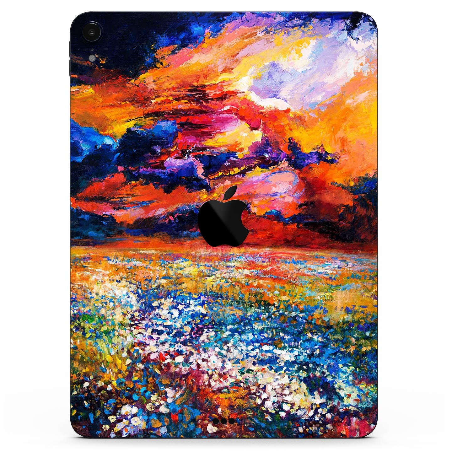 Oil Painted Meadow skin decal for Apple iPad Pro, showcasing vibrant colors and artistic design.