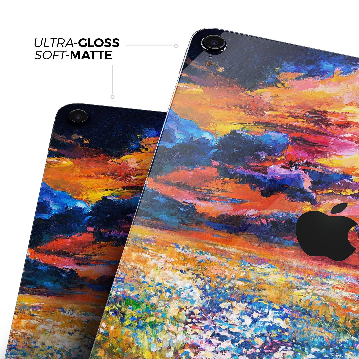 Oil Painted Meadow skin decal for Apple iPad Pro, showcasing vibrant colors and artistic design.