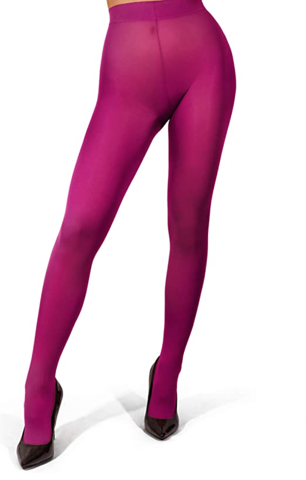 A pair of Opaque Microfibre Tights for Women, showcasing their silky matte texture and invisibly reinforced opaque brief design.