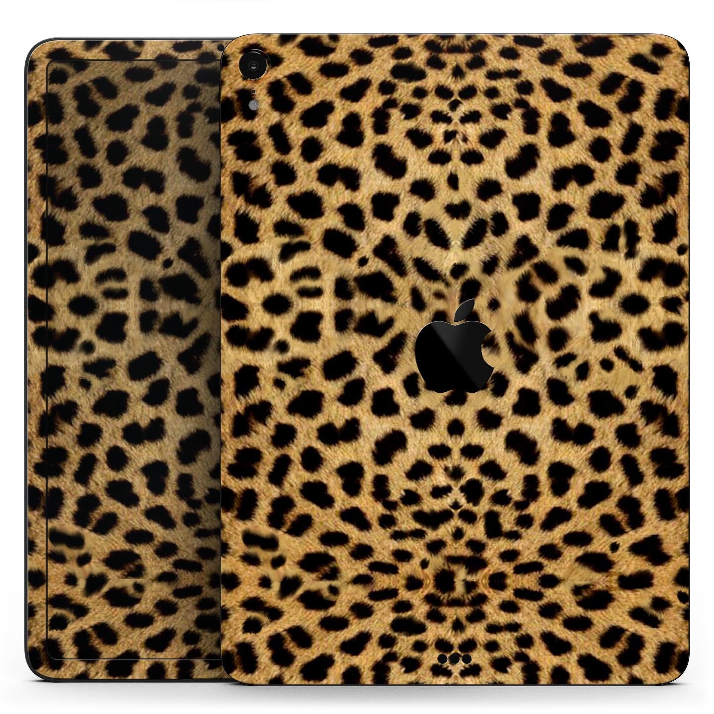 Orange Cheetah Fur Pattern skin decal for Apple iPad, showcasing vibrant colors and a stylish design.