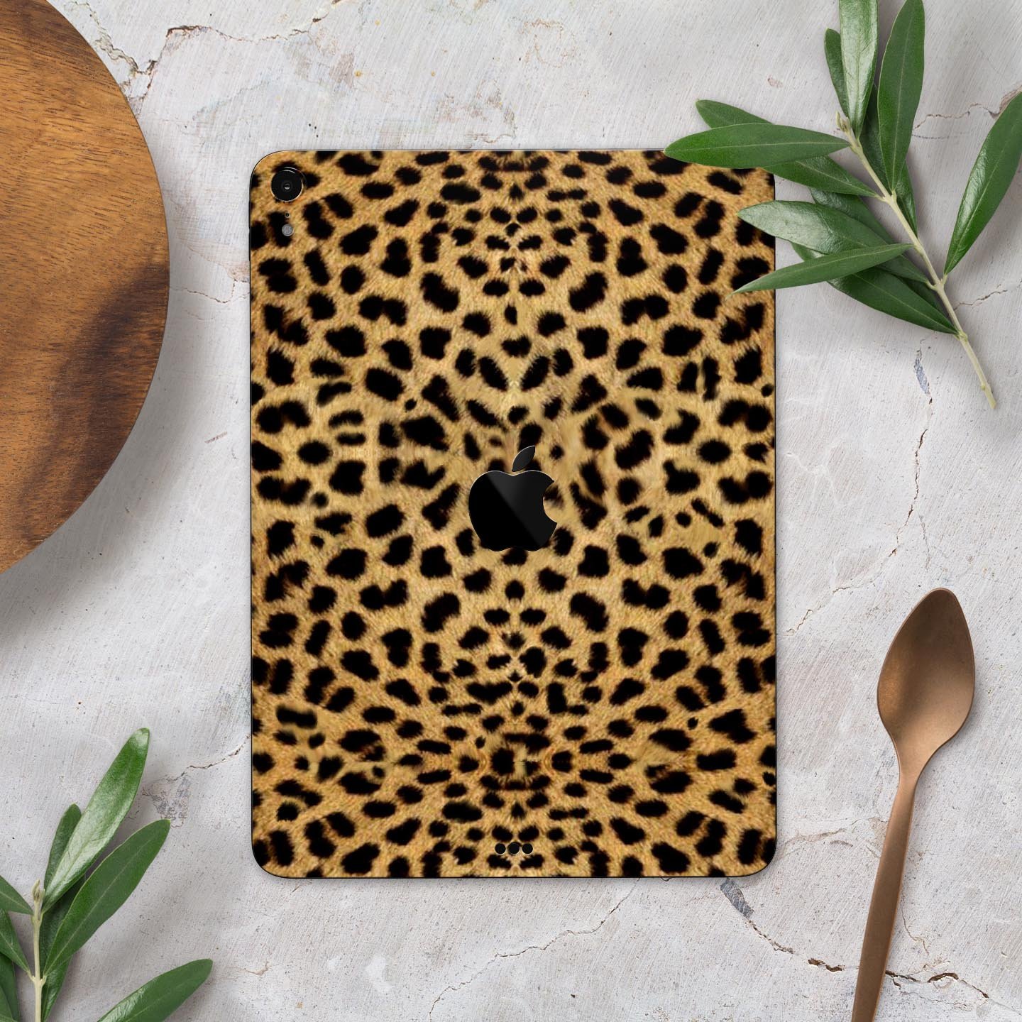 Orange Cheetah Fur Pattern skin decal for Apple iPad, showcasing vibrant colors and a stylish design.