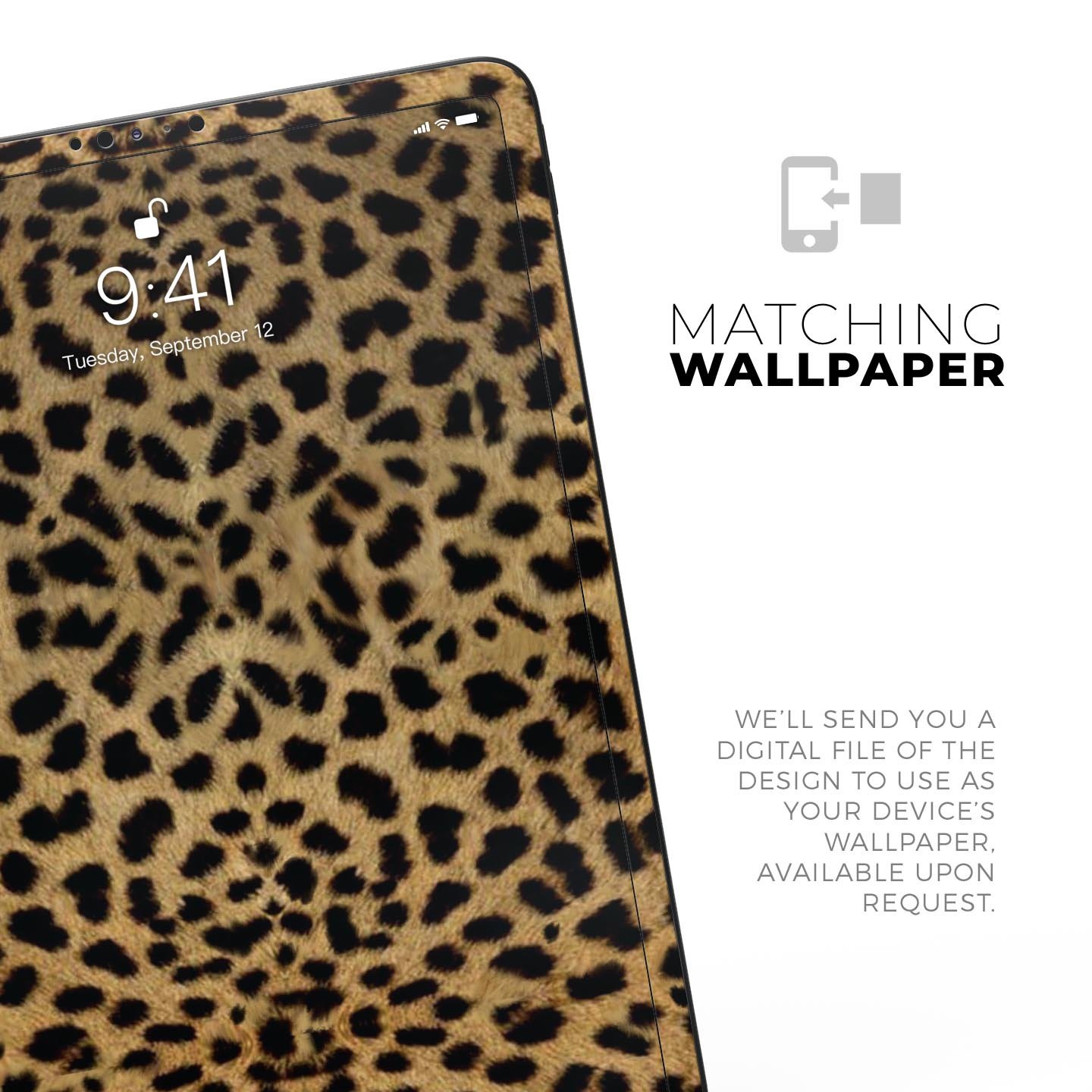 Orange Cheetah Fur Pattern skin decal for Apple iPad, showcasing vibrant colors and a stylish design.