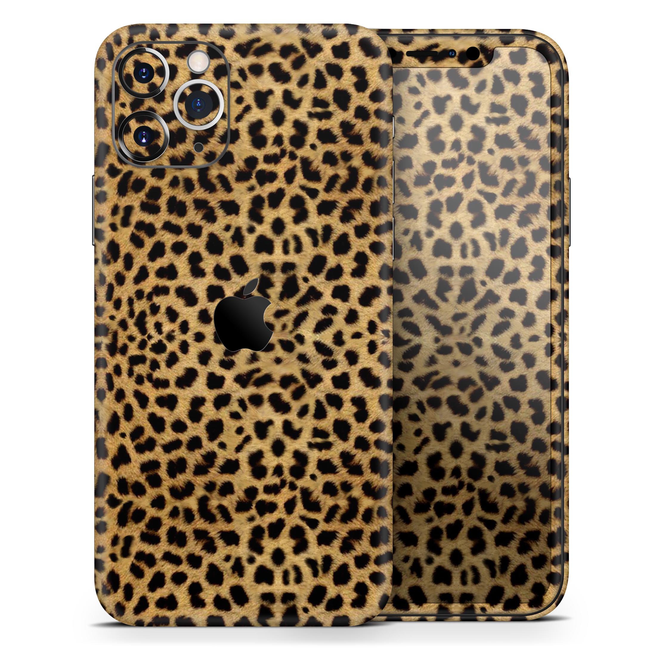 Orange Cheetah Fur Pattern Skin-Kit for Apple iPhone, showcasing vibrant colors and sleek design.