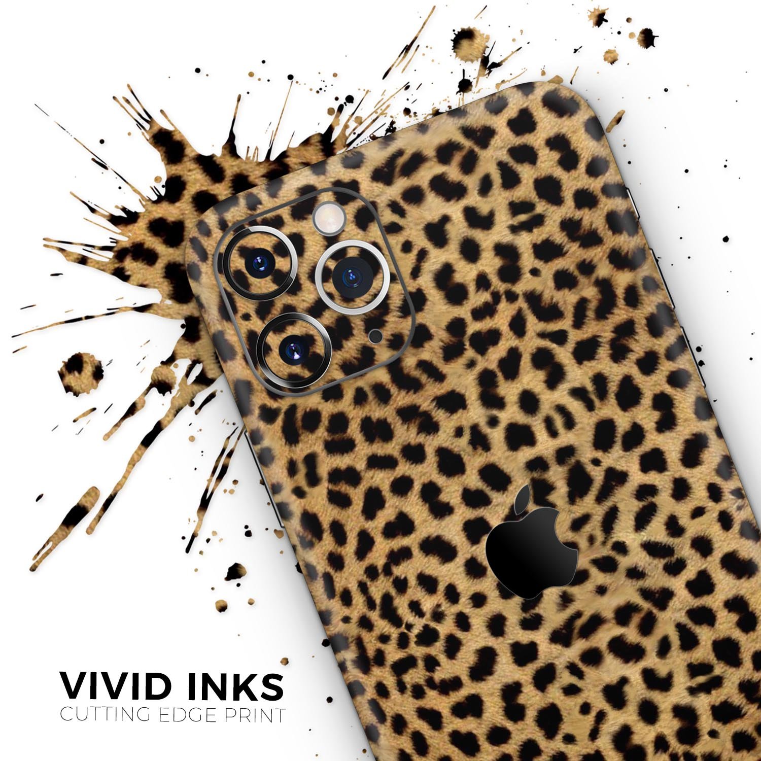 Orange Cheetah Fur Pattern Skin-Kit for Apple iPhone, showcasing vibrant colors and sleek design.