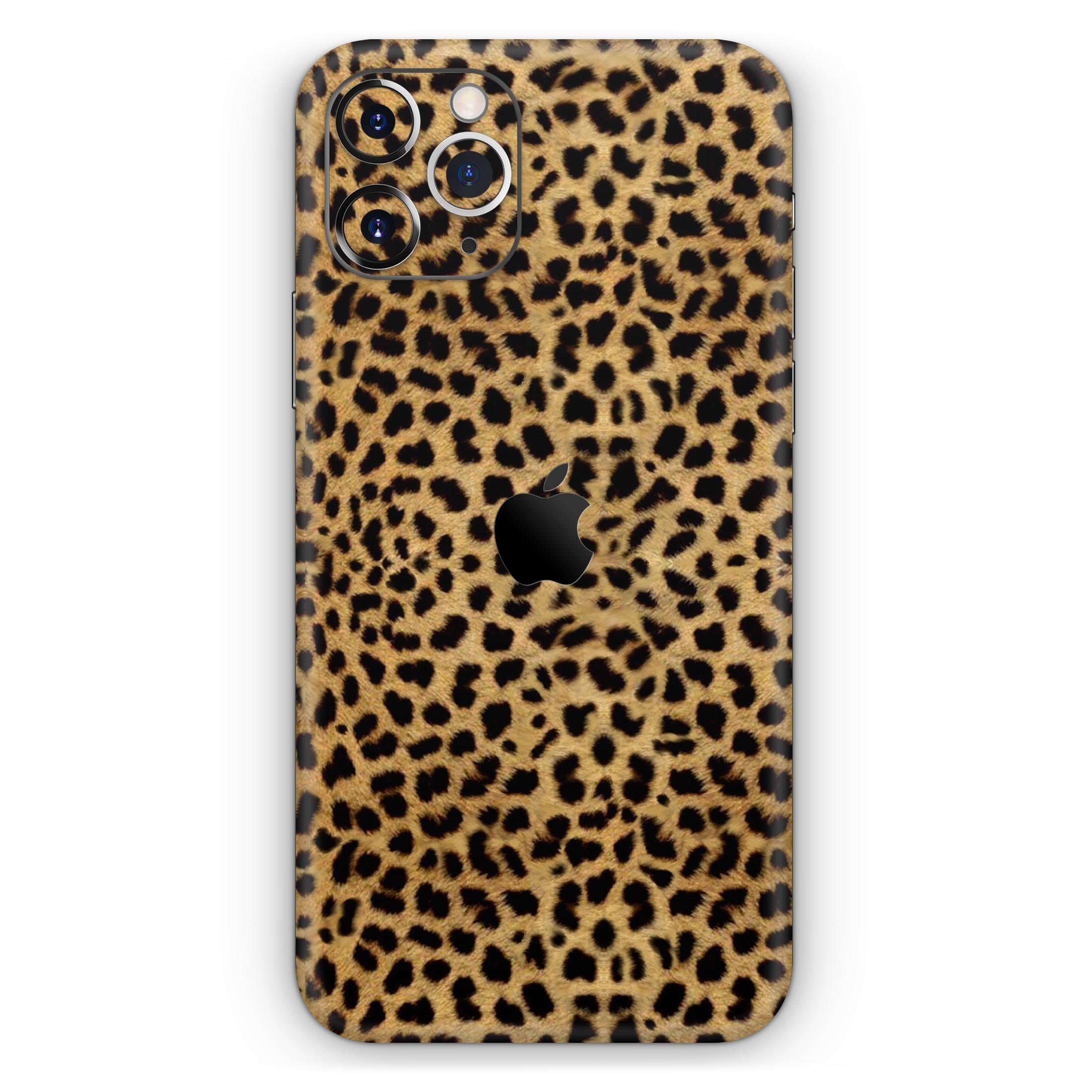 Orange Cheetah Fur Pattern Skin-Kit for Apple iPhone, showcasing vibrant colors and sleek design.