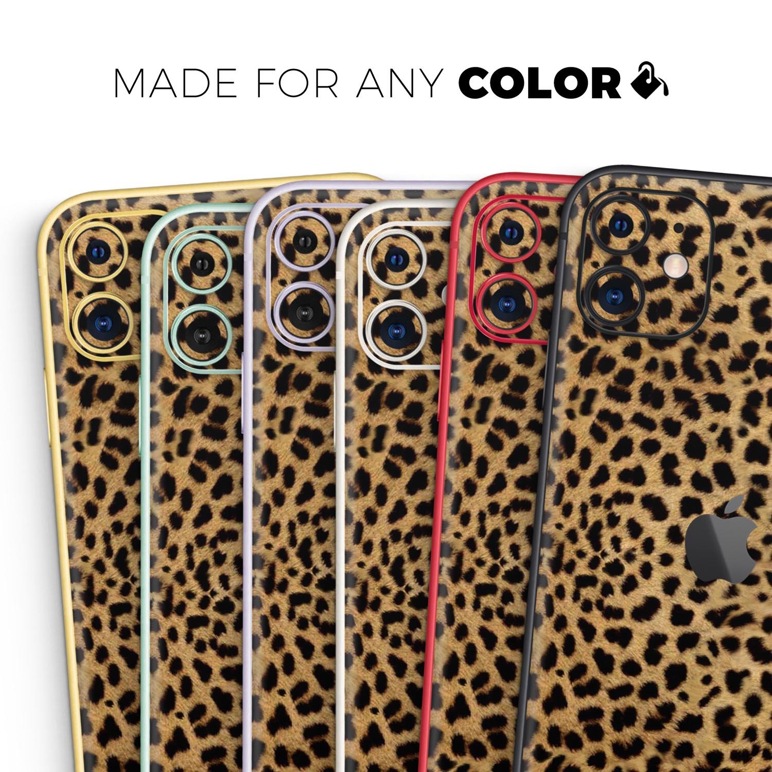 Orange Cheetah Fur Pattern Skin-Kit for Apple iPhone, showcasing vibrant colors and sleek design.