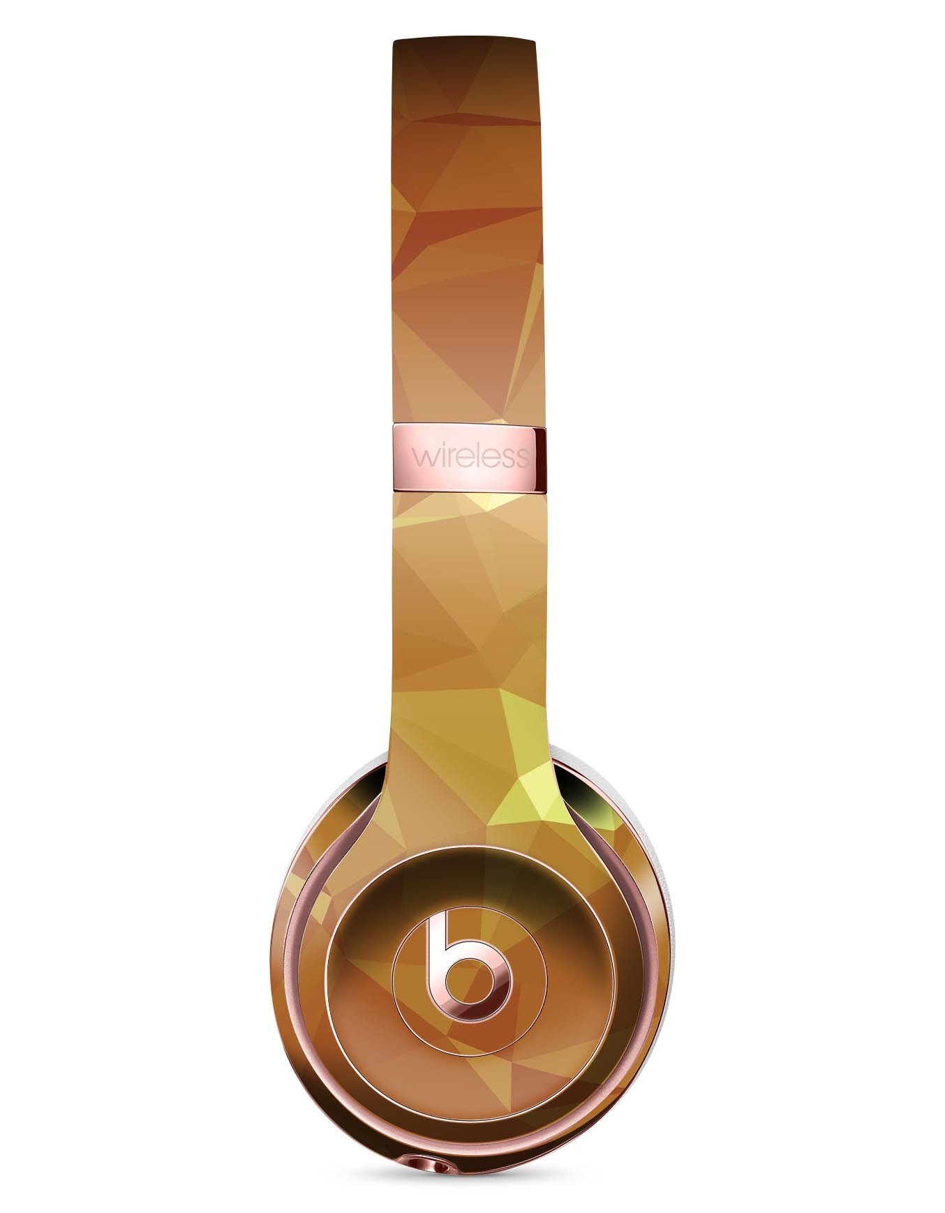 Orange Geometric V15 Full-Body Skin Kit for Beats by Dre Solo 3, showcasing vibrant geometric patterns and premium vinyl material.