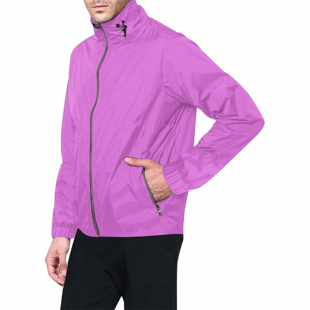 Orchid Purple Hooded Windbreaker Jacket for men and women, featuring a stylish design with zippered pockets and adjustable hood.