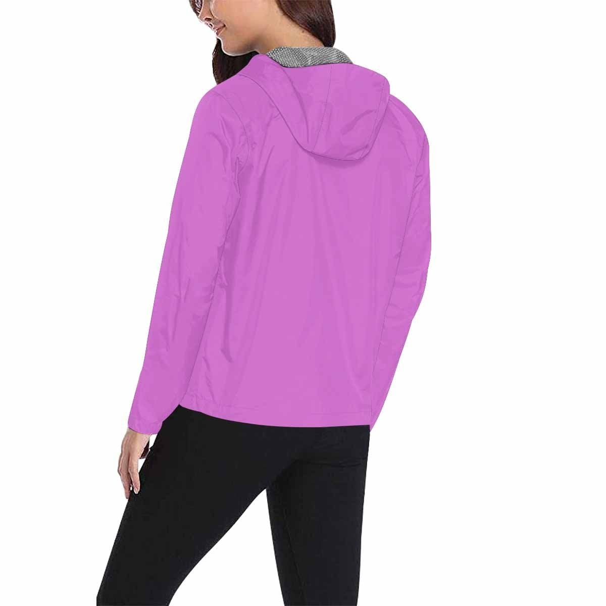 Orchid Purple Hooded Windbreaker Jacket for men and women, featuring a stylish design with zippered pockets and adjustable hood.