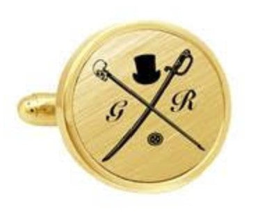 Original GR Gold on Black Cufflinks showcasing elegant design and craftsmanship.