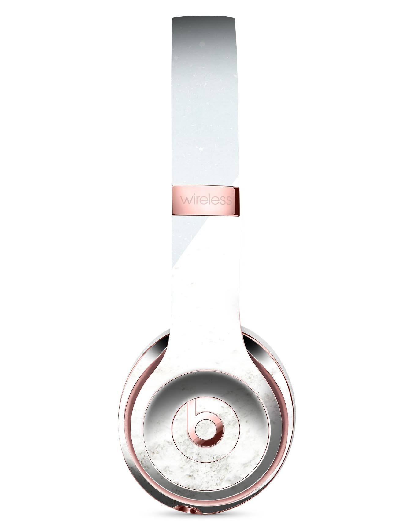 Pale blue and white marble skin kit for Beats by Dre Solo 3 Wireless Headphones, showcasing a stylish design and precise fit.