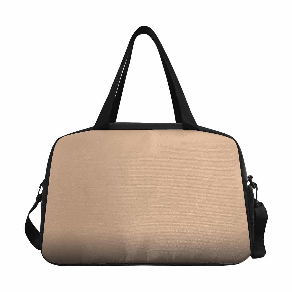 Pale brown tote and crossbody travel bag made from durable nylon, featuring spacious compartments and adjustable strap.