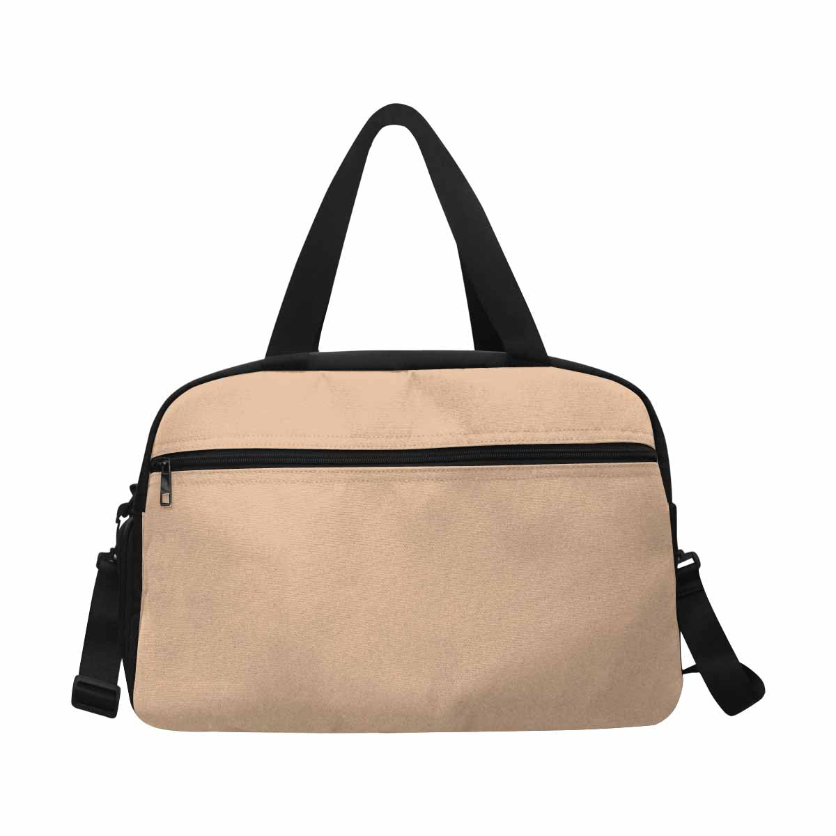 Pale brown tote and crossbody travel bag made from durable nylon, featuring spacious compartments and adjustable strap.