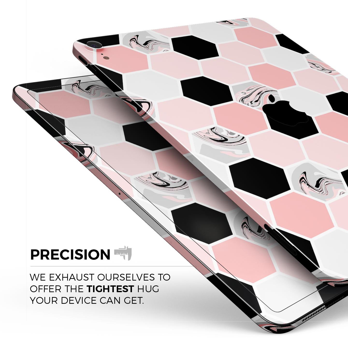 Pale Pink Hex full body skin decal for Apple iPad Pro 12.9", showcasing its stylish design and premium finish.