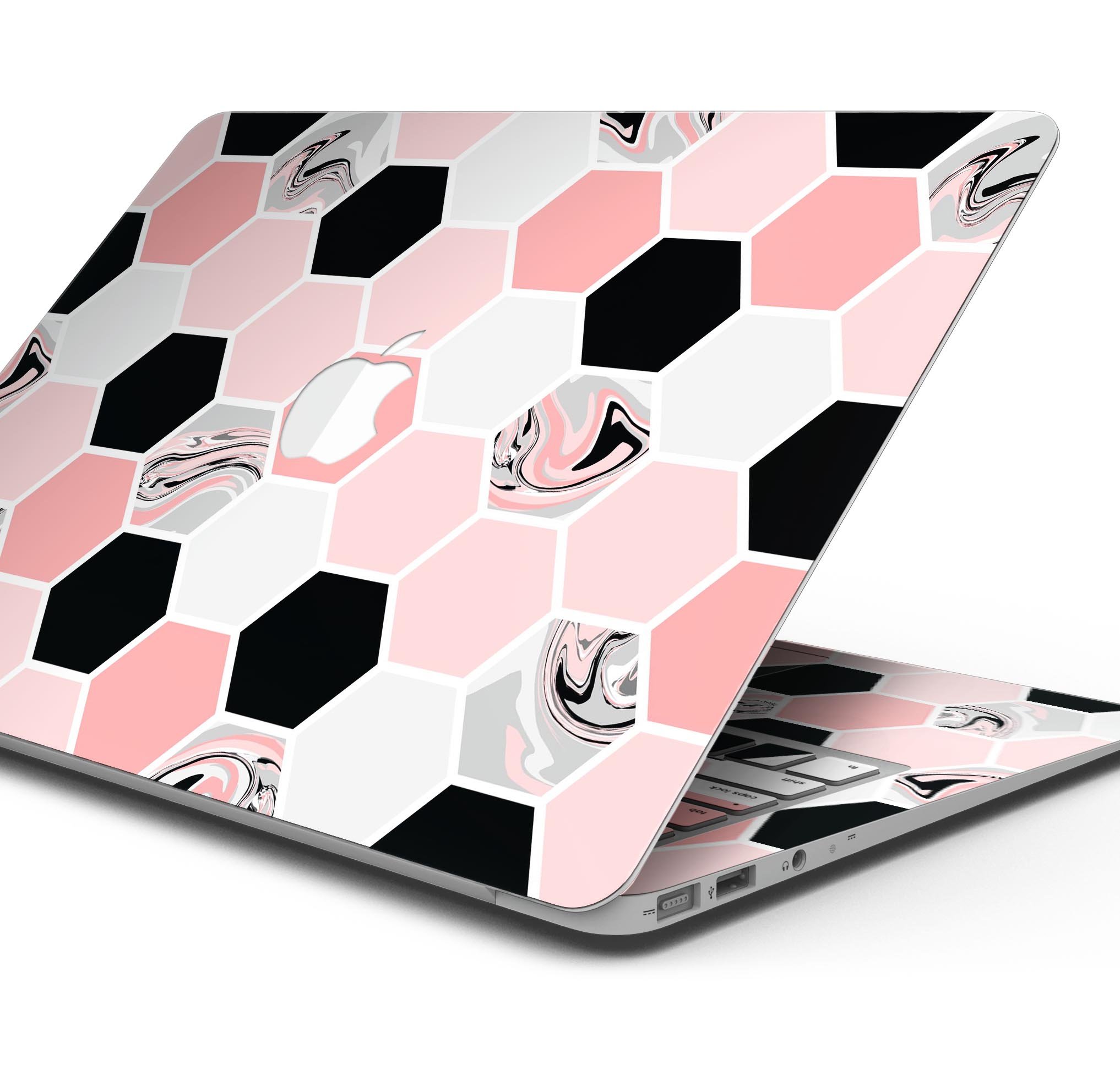 Pale Pink Hex Skin Decal Wrap Kit for Apple MacBook, showcasing a stylish design and premium vinyl material.