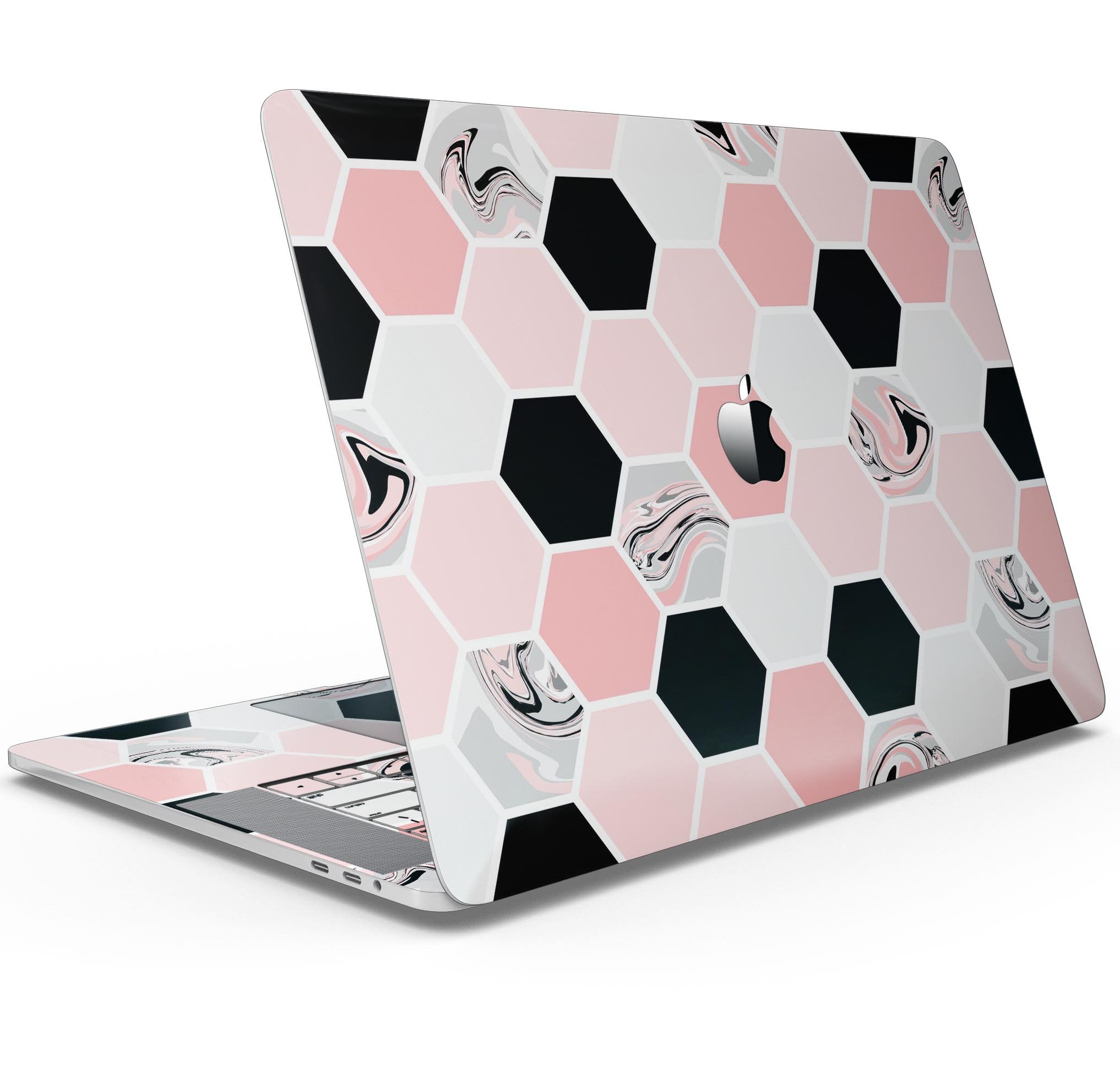 Pale Pink Hex Skin Decal Wrap Kit for Apple MacBook, showcasing a stylish design and premium vinyl material.