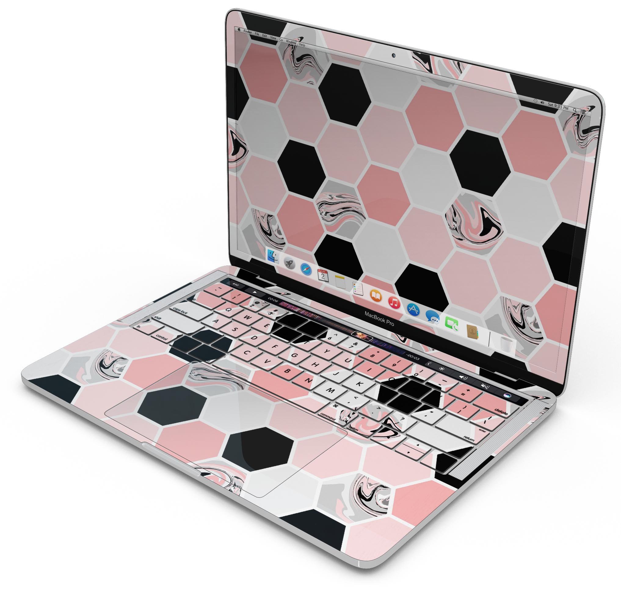 Pale Pink Hex Skin Decal Wrap Kit for Apple MacBook, showcasing a stylish design and premium vinyl material.