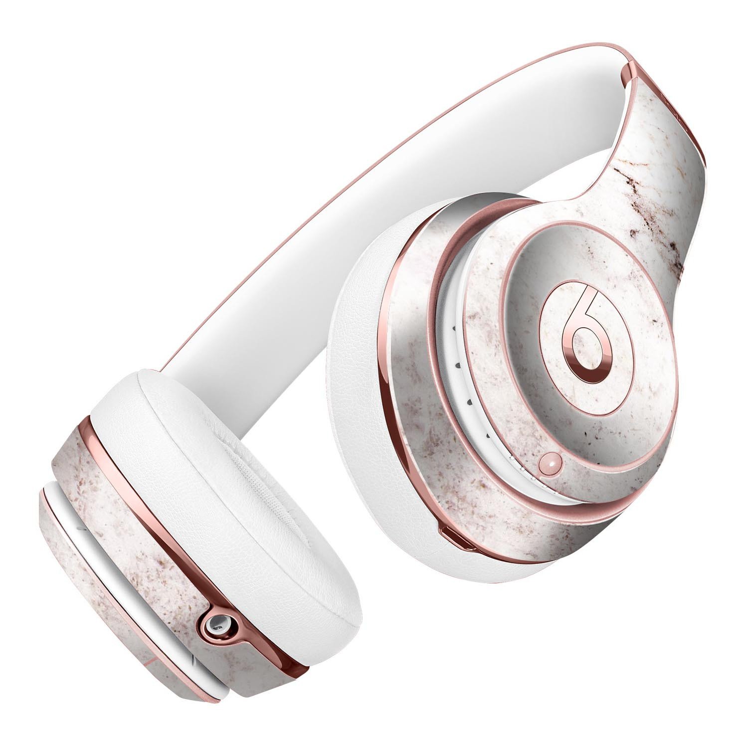 Pale pink marble skin kit for Beats by Dre Solo 3 Wireless Headphones, showcasing a stylish design and precise fit.