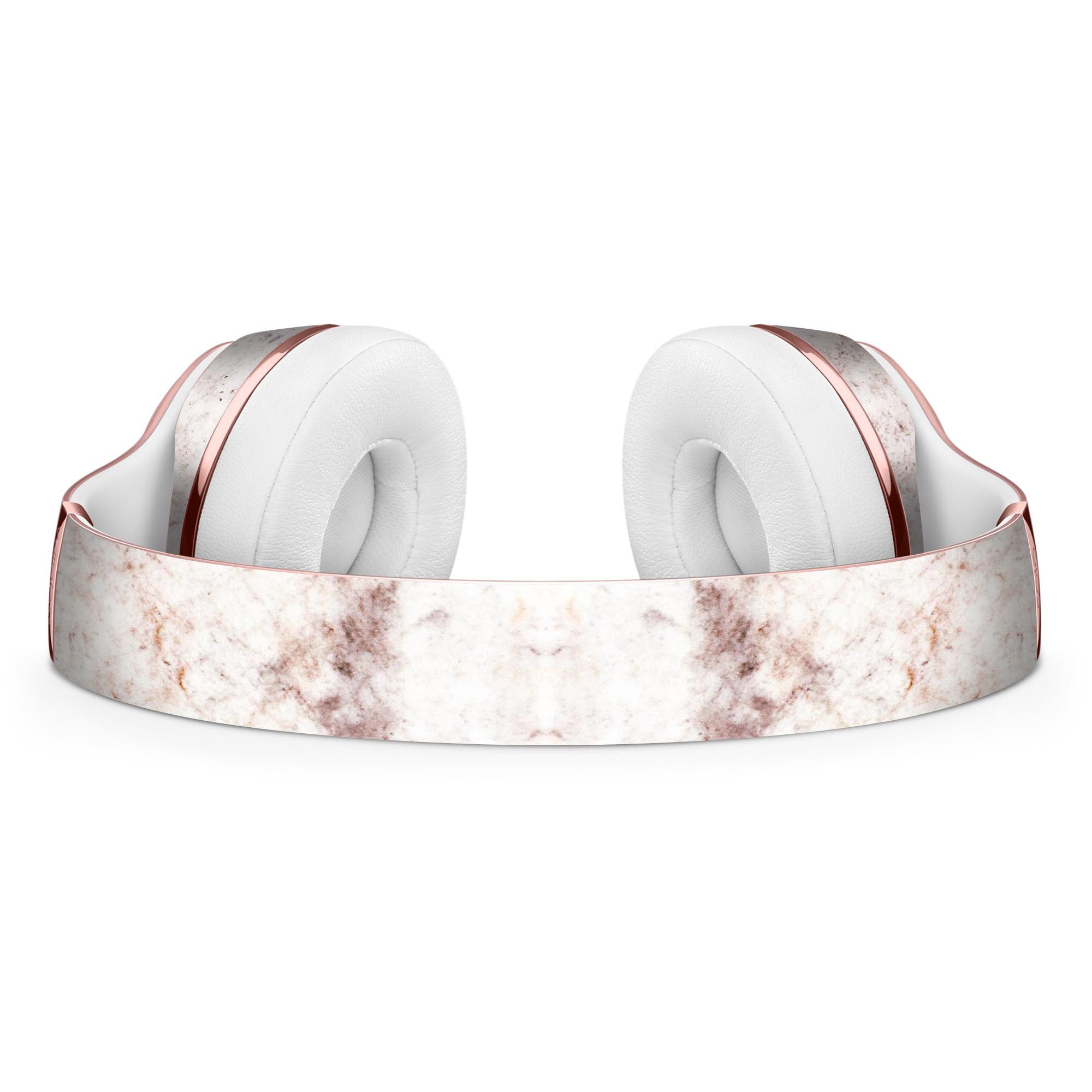 Pale pink marble skin kit for Beats by Dre Solo 3 Wireless Headphones, showcasing a stylish design and precise fit.