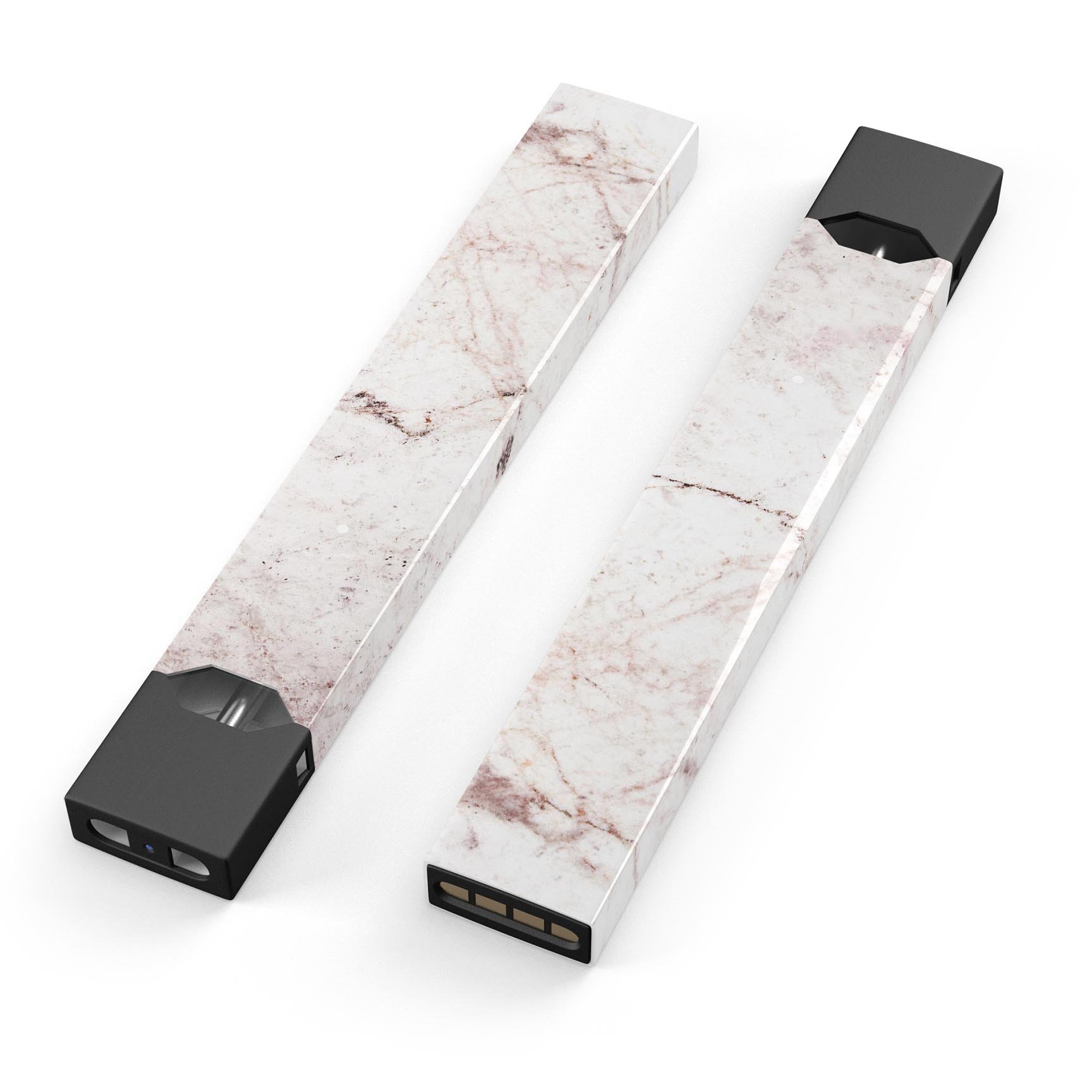 Pale pink marble skin wrap sticker designed for JUUL vaping device, showcasing its elegant design and protective features.