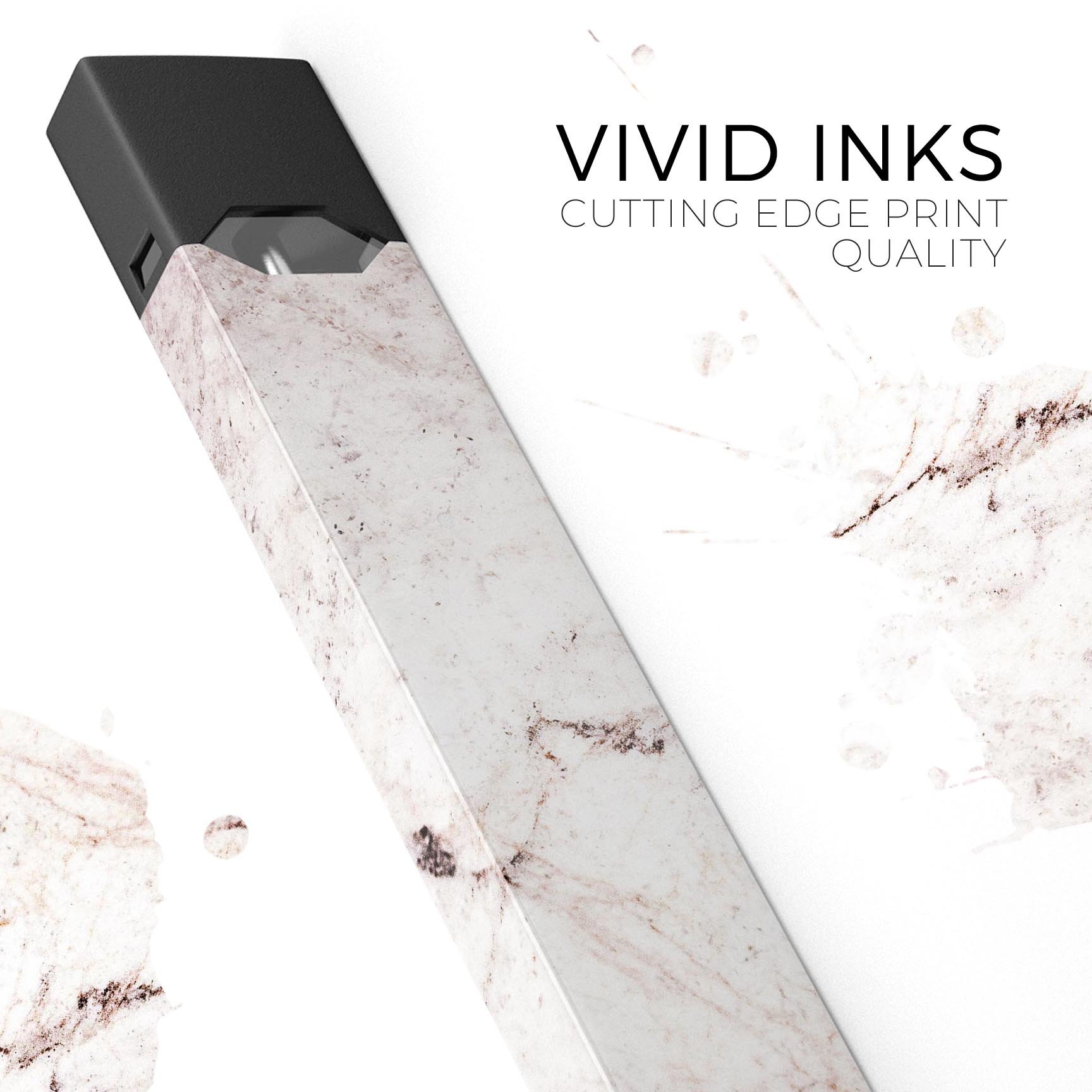 Pale pink marble skin wrap sticker designed for JUUL vaping device, showcasing its elegant design and protective features.