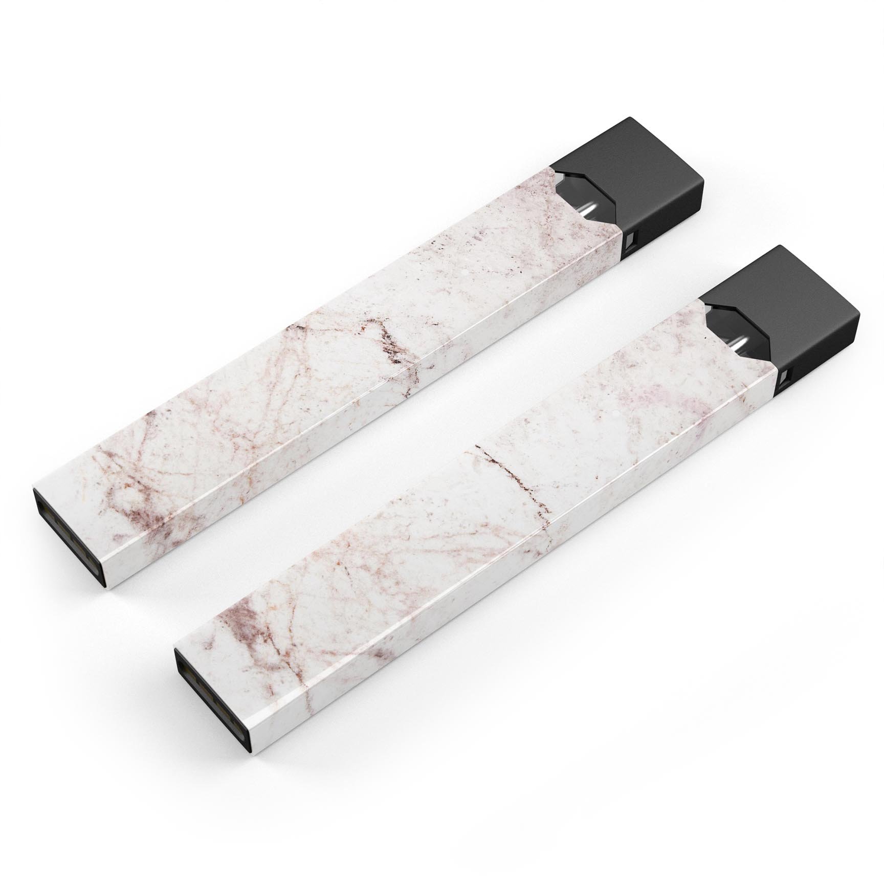 Pale pink marble skin wrap sticker designed for JUUL vaping device, showcasing its elegant design and protective features.