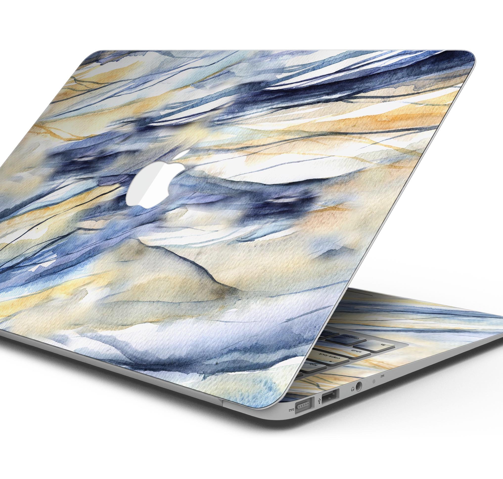 Papered Slate Skin Decal Wrap Kit for Apple MacBook, showcasing a sleek design and premium vinyl material.