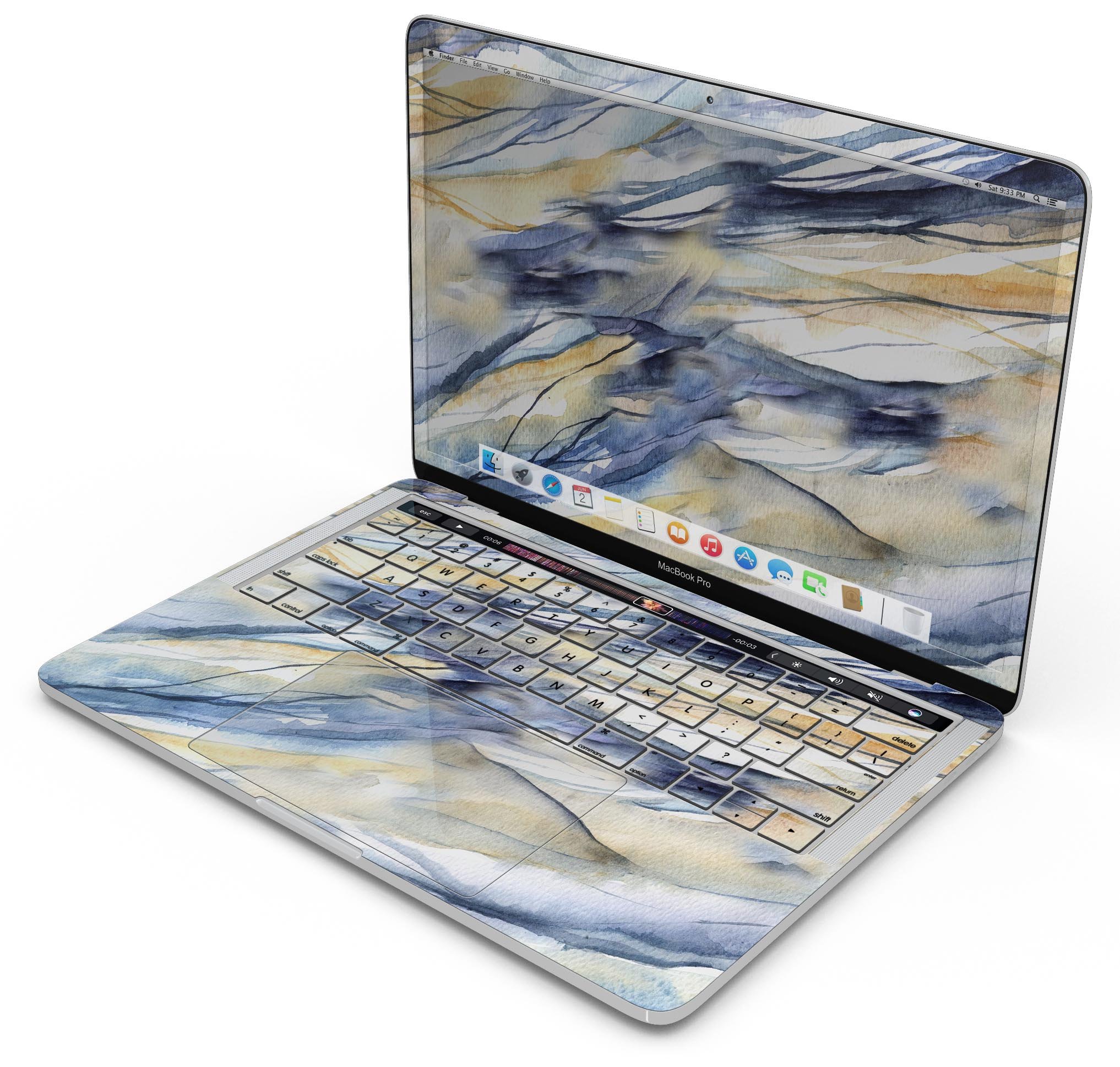 Papered Slate Skin Decal Wrap Kit for Apple MacBook, showcasing a sleek design and premium vinyl material.