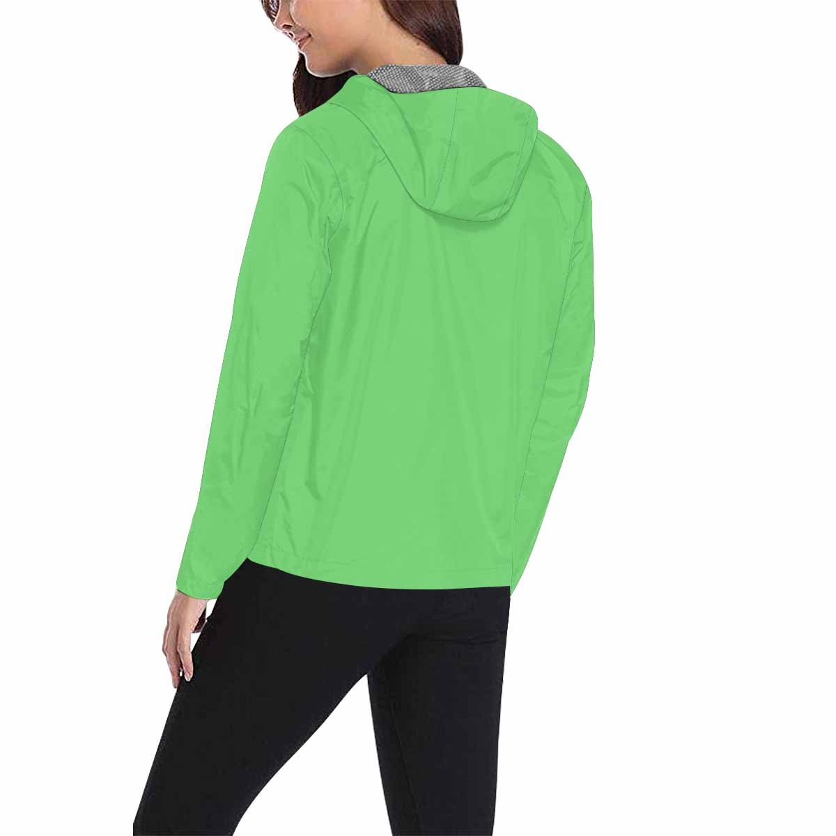 Pastel green hooded windbreaker jacket for men and women, featuring a stylish design with zippered pockets and adjustable hood.