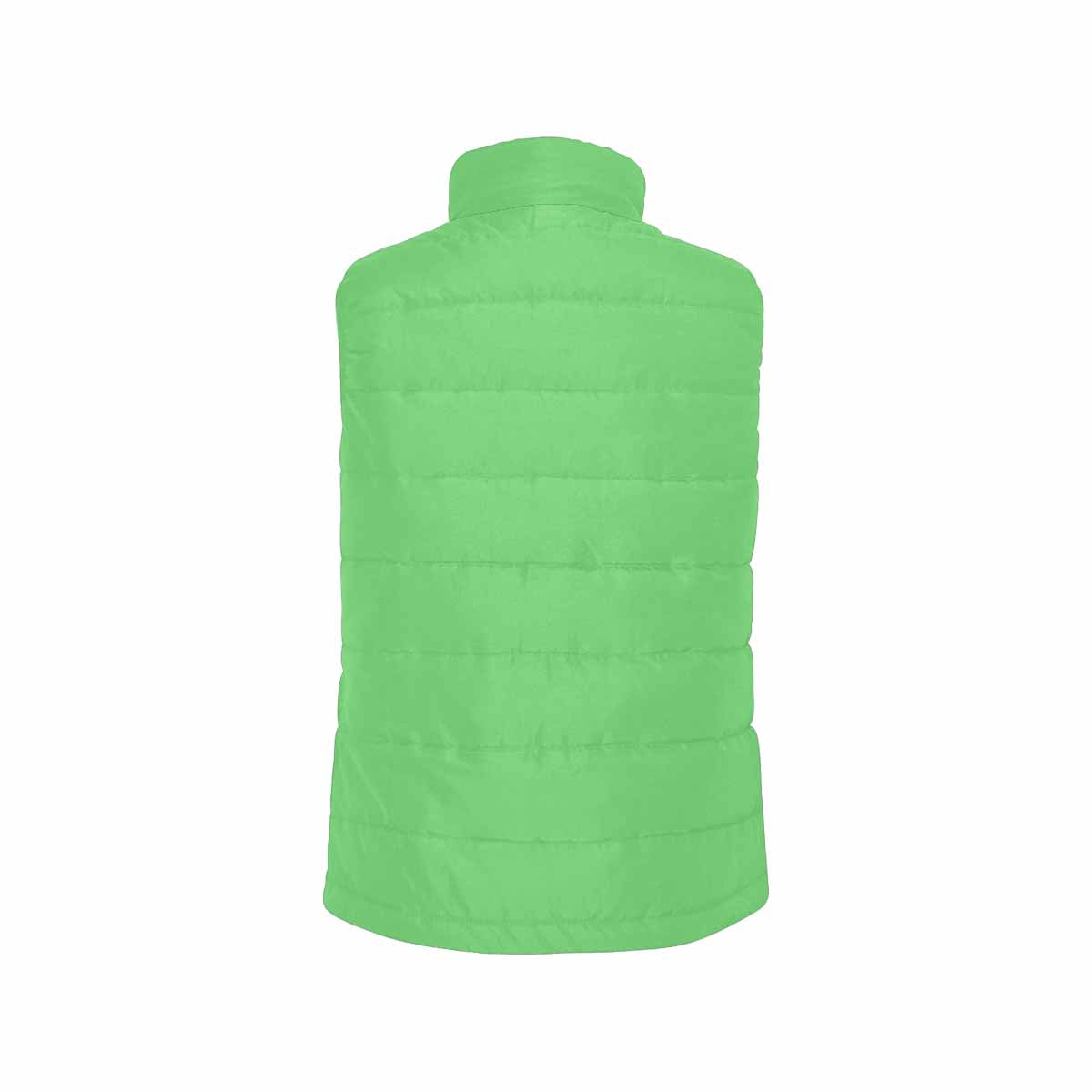 Pastel green mens padded vest with quilted design and zipper closure, showcasing a stylish and lightweight outerwear option.