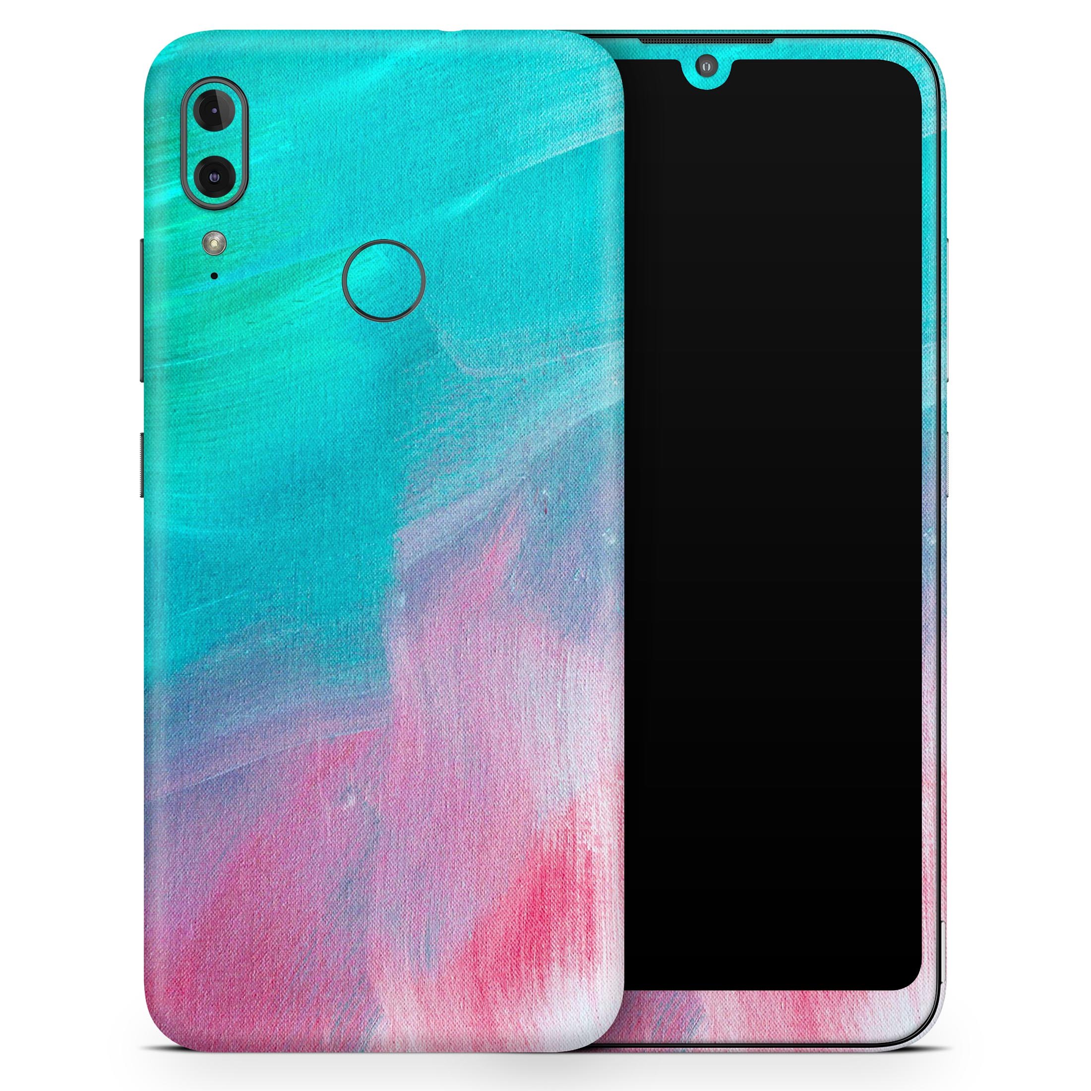 Pastel Marble Surface Full Body Skin Decal Wrap Kit for Skateboard, showcasing a vibrant marble design that fits snugly on a skateboard deck.