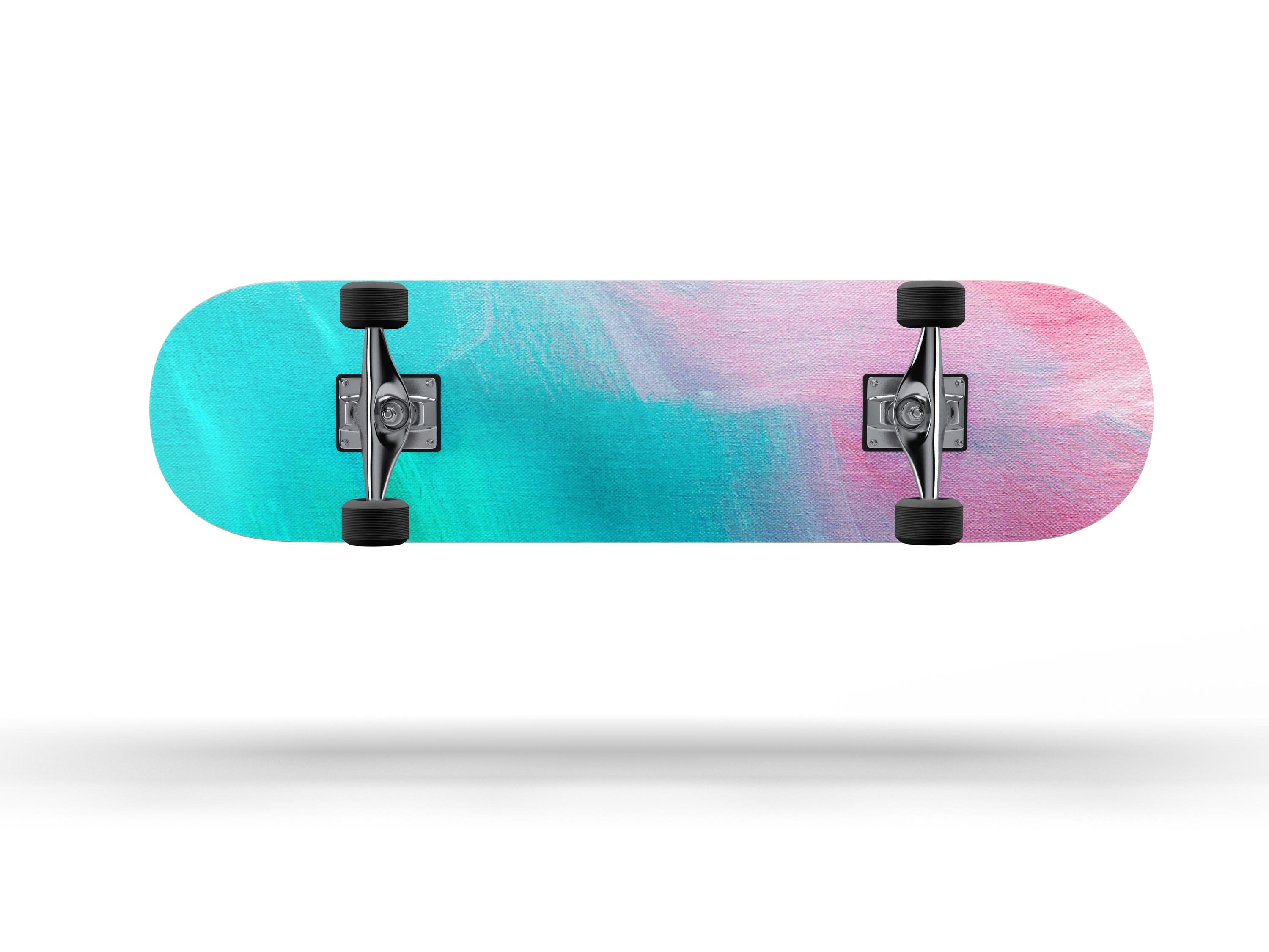 Pastel Marble Surface Full Body Skin Decal Wrap Kit for Skateboard, showcasing a vibrant marble design that fits snugly on a skateboard deck.