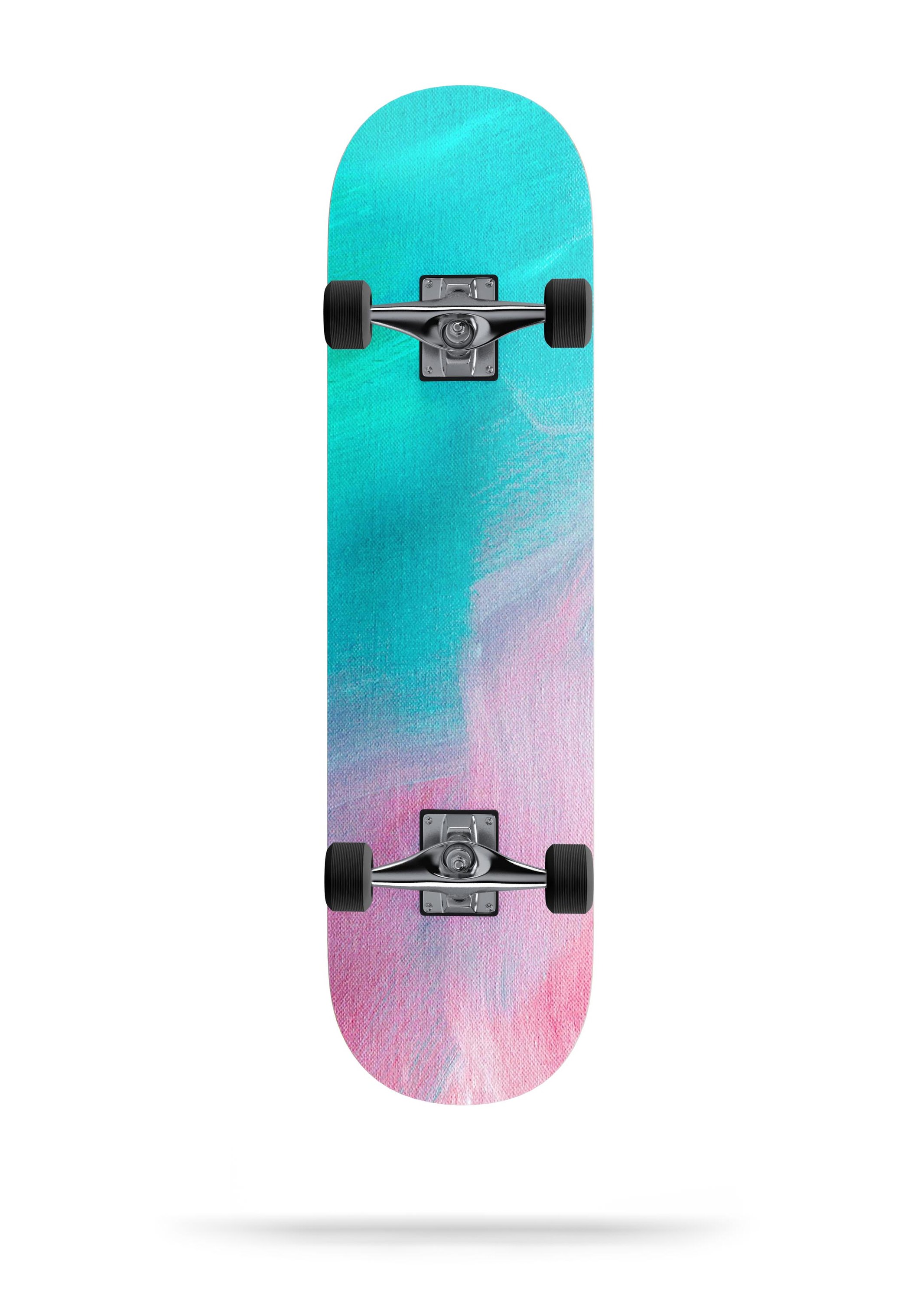 Pastel Marble Surface Full Body Skin Decal Wrap Kit for Skateboard, showcasing a vibrant marble design that fits snugly on a skateboard deck.