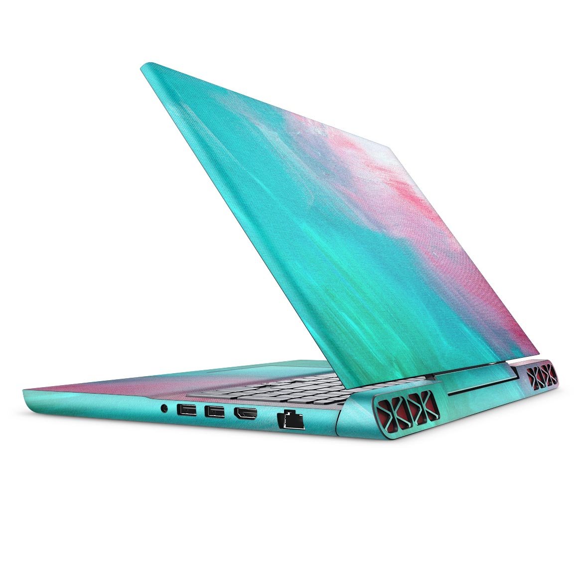 Pastel Marble Surface Full Body Skin Decal Wrap Kit for Dell Inspiron 15 7000, showcasing a stylish marble design with a matte finish.