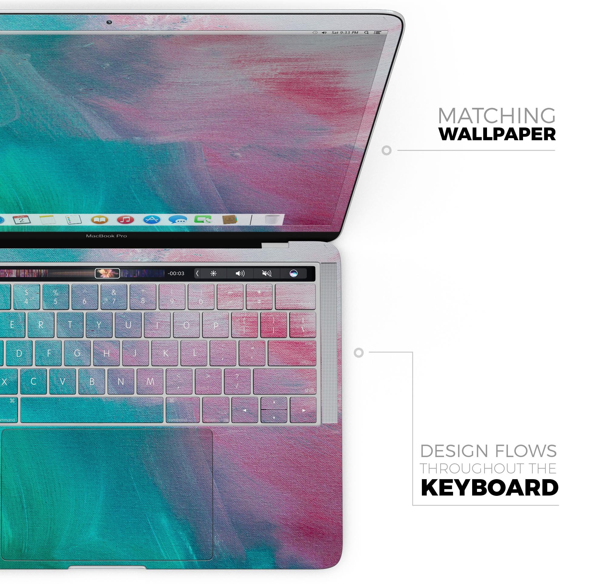 Pastel Marble Surface Skin Decal Wrap Kit for Apple MacBook, showcasing a stylish design and premium vinyl material.