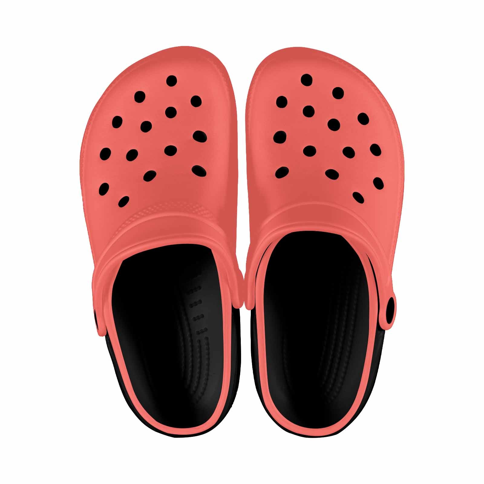 Pastel Red Adult Clogs showcasing lightweight EVA material and ventilation ports for breathability.