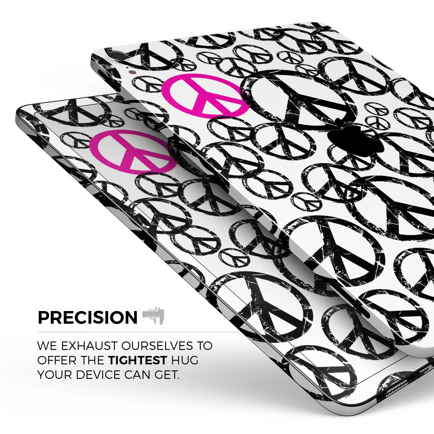 Peace Collage full body skin decal for Apple iPad Pro 12.9", showcasing vibrant colors and intricate design.