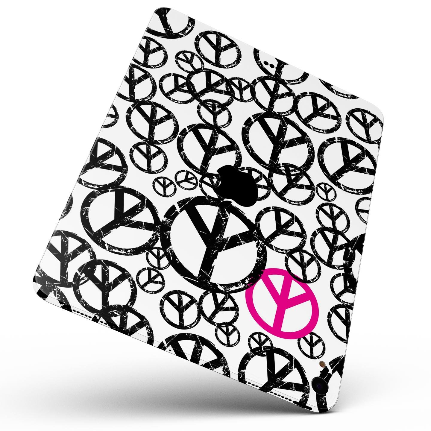 Peace Collage full body skin decal for Apple iPad Pro 12.9", showcasing vibrant colors and intricate design.